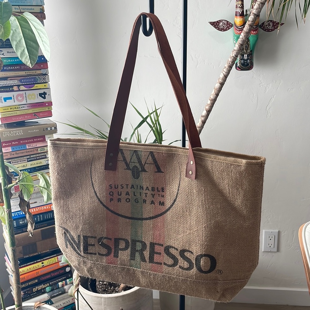 NEW Nespresso Jute tote bag with cotton lining